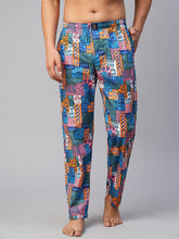 Men's Printed, Multicolor, Cotton, Regular Fit, Elasticated, Waistband, Pyjama  With Side Pockets